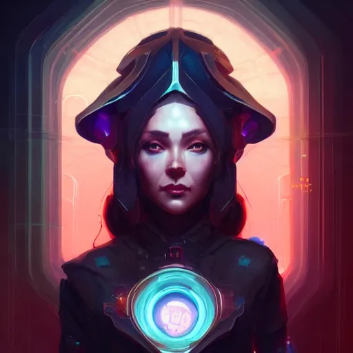 Image similar to a portrait of a beautiful cybernetic fortune teller, cyberpunk concept art by pete mohrbacher and wlop and artgerm and josan gonzales, digital art, highly detailed, intricate, sci-fi, sharp focus, Trending on Artstation HQ, deviantart, unreal engine 5, 4K UHD image