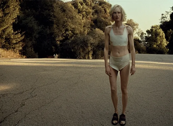 Image similar to Naomi Watts walking Mulholland Drive, Gregory Crewdson, Joel Sternfeld