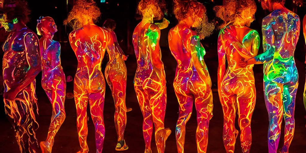 love, people with glowing body paint, rebirth, Stable Diffusion