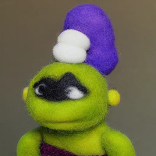 Image similar to shrek needle felted + needle felting art