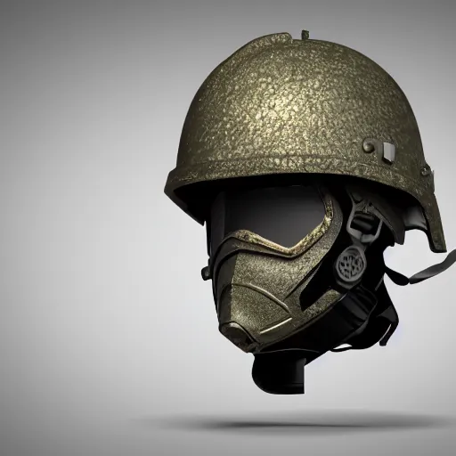 Prompt: helmet military special headgear soldier tech mechanical mask visor future sharp crisp front view trending on artstation digital painting 4 k render unreal engine digital painting