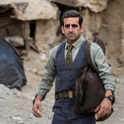 Image similar to a still of a kurdish! michael scott in the ofiice us, 8 k, high resolution