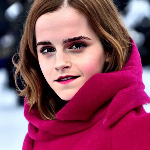 Image similar to emma watson reaching for blanket in cold siberian winter