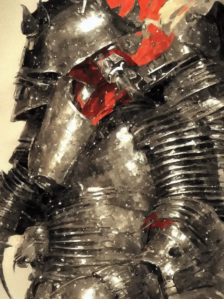 Image similar to close up of a samurai in full armor, by fiona staples, murata range, greg manchess