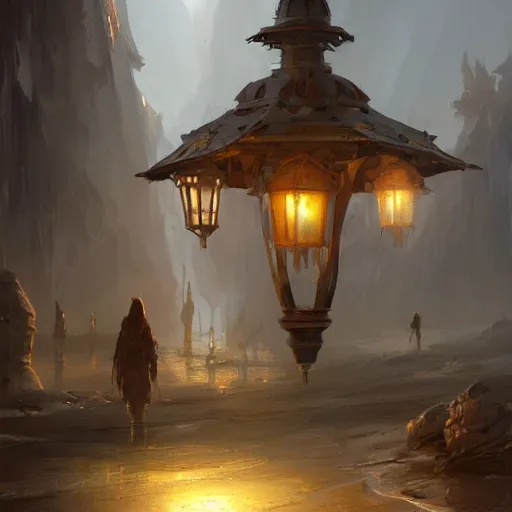 Prompt: concept art, lanterns, 8 k, by james gurney, greg rutkowski, john howe, artstation