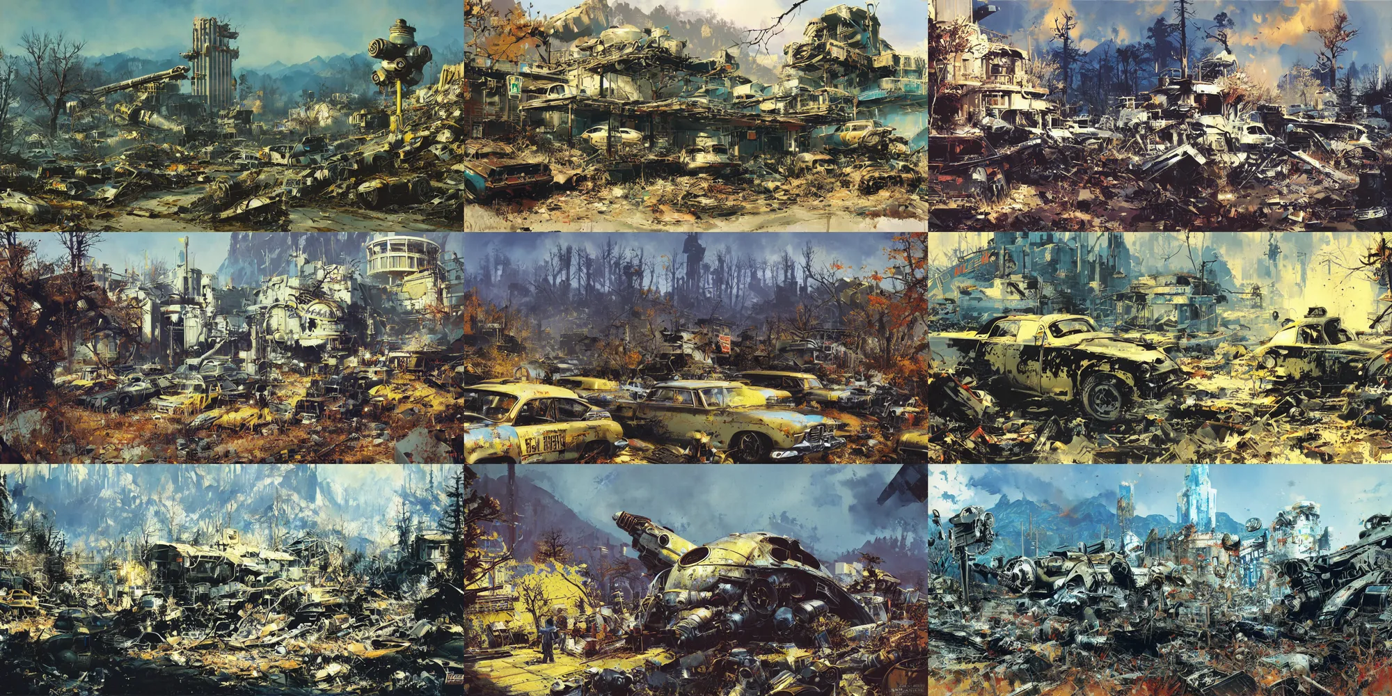 Prompt: fallout 7 6 by john berkey