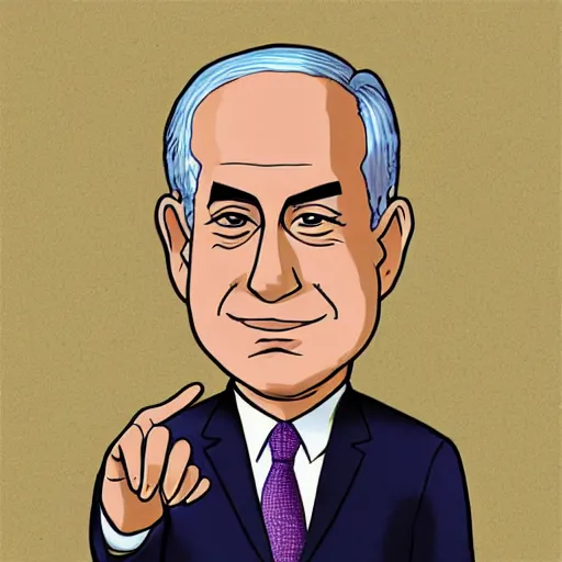 Prompt: benjamin netanyahu by studio ghibli