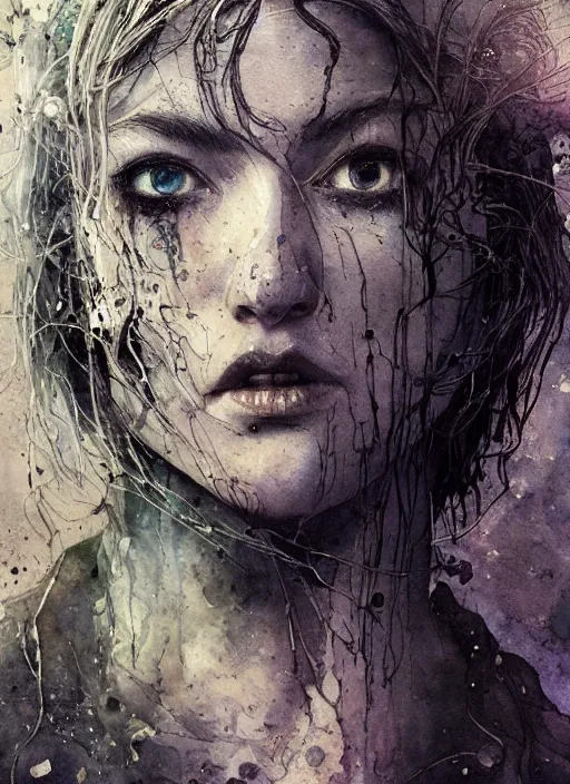 Prompt: portrait, Lost souls dipped in stardust and wrapped in scar tissue, watercolor, dramatic lighting, cinematic, establishing shot, extremely high detail, foto realistic, cinematic lighting, pen and ink, intricate line drawings, by Yoshitaka Amano, Ruan Jia, Kentaro Miura, Artgerm, post processed, concept art, artstation, matte painting, style by eddie mendoza, raphael lacoste, alex ross