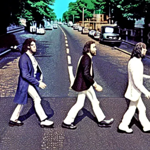 Image similar to queen band crossing abbey road