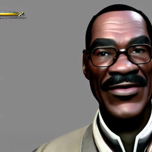 Image similar to Eddie zmurphy as a Square Enix Villain 2005 JRPG cinema 4d render, Ray tracing reflection, natural lighting, Unreal Engine award winning photography