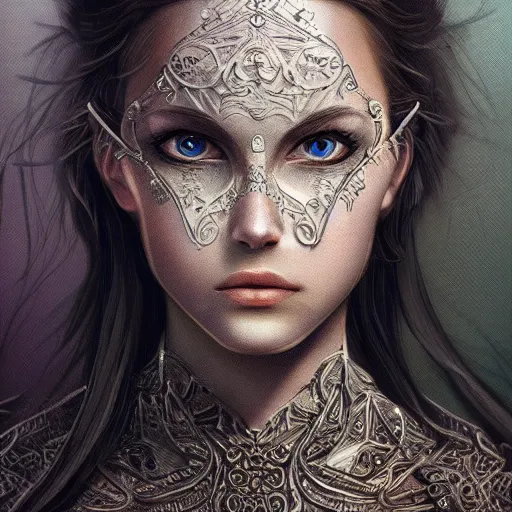 Image similar to a close up portrait of a Alyx Vance, D&D, fantasy, intricate, elegant, highly detailed, digital painting, polaroid, concept art, smooth, sharp focus, illustration, fish-eye camera, art by Viktor Antonov