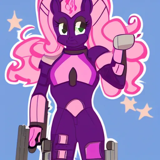 Prompt: Pinkie Pie as the Doomslayer