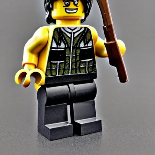 Image similar to a Lego minfigure of Rambo.