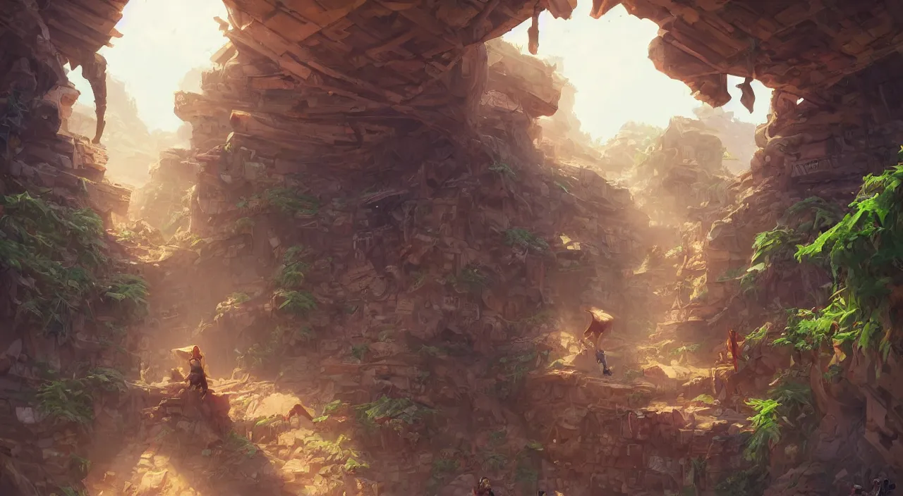 Image similar to wood wall fortress arabian marketplace fabric greeble block jungle dirt ground global illumination ray tracing hdr official fanart behance hd artstation by jesper ejsing, by rhads, makoto shinkai and lois van baarle, ilya kuvshinov, rossdraws