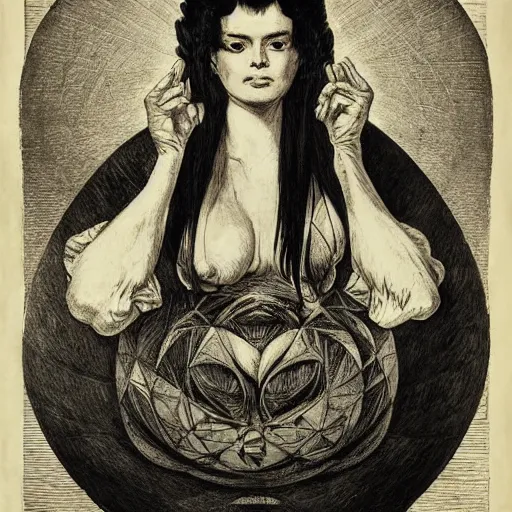 Image similar to portrait of bayonetta by goya and escher and hogarth, illusion surreal art, highly conceptual figurative art, intricate detailed illustration, controversial poster art, polish poster art, geometrical drawings, no blur