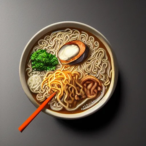 Image similar to Korbin Dallas from the movie The Fifth Element eating a bowl of ramen, 8k resolution, extremely detailed, octane render