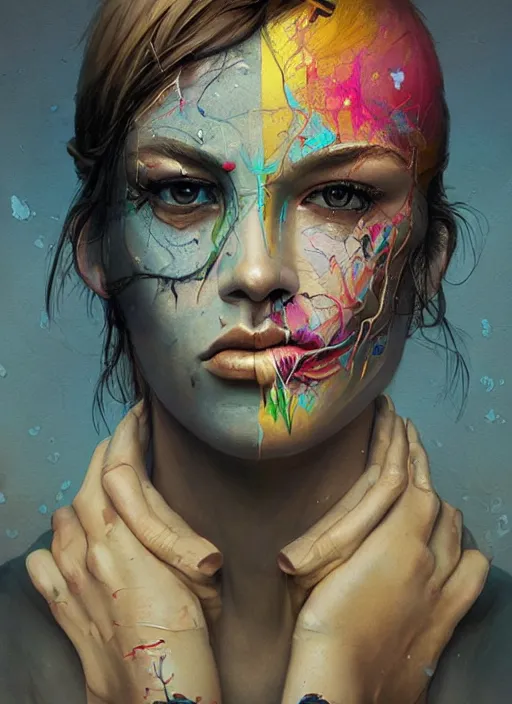 Prompt: beautiful portrait of Ditto, by Tristan Eaton, Stanley Artgermm, Tom Bagshaw, Greg Rutkowski, Carne Griffiths. trending on DeviantArt, face enhance, hyper detailed, trending on Artstation, 8k, masterpiece, graffiti paint, fine detail, full of color, intricate detail, golden ratio illustration