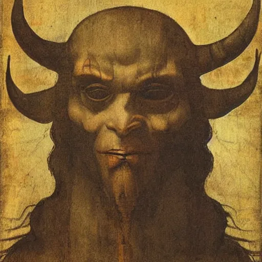 Prompt: devil painted by leonardo da vinci