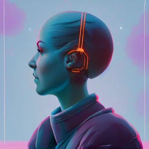 Image similar to A stunning profile of a symmetrical girl Simon Stalenhag, Trending on Artstation, 8K