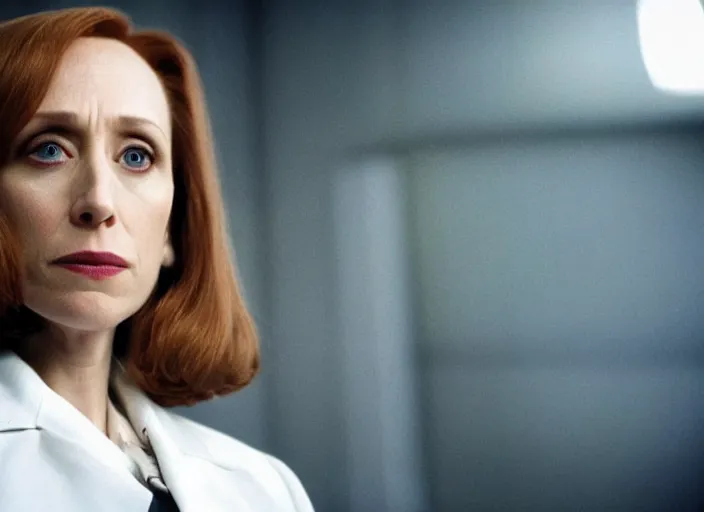 Image similar to film still of vera farmiga as scully in x - files movie, 4 k