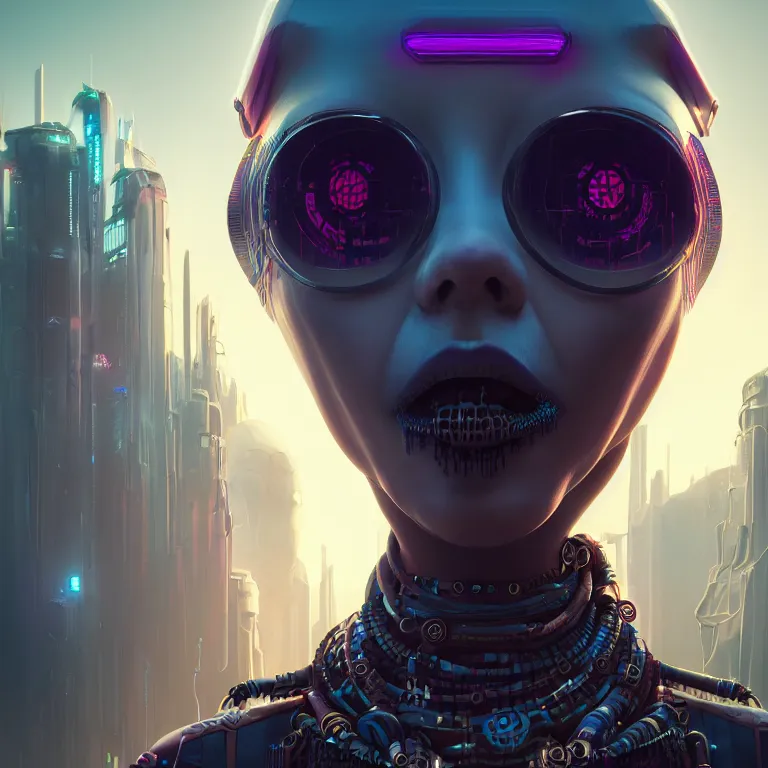 Image similar to futuristic cyberpunk tribal aprincess in skull mask symmetrical artwork by Tooth Wu and wlop and beeple. octane render, trending on artstation, greg rutkowski very coherent symmetrical artwork. cinematic, hyper realism, high detail, octane render, 8k