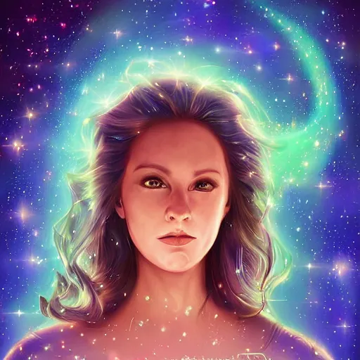 Prompt: a portrait of the luminary of the stars, gorgeous digital art