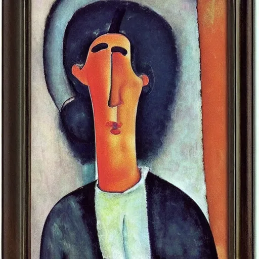 Image similar to handsome squidward, amedeo modigliani