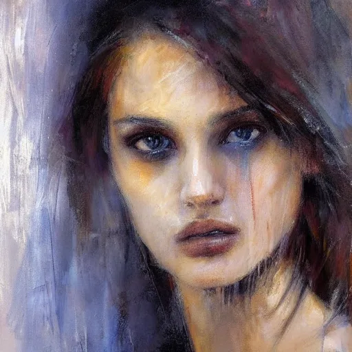 Prompt: portrait of beautiful confident women with deep eyes, perfect cinematic light, hard brush, by henry asencio