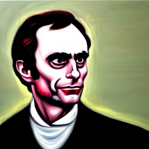 Image similar to a head and shoulders portrait painting of ted bundy wearing a colonial outfit without a hat looking off camera, a character portrait, american romanticism, oil on canvas, soft focus