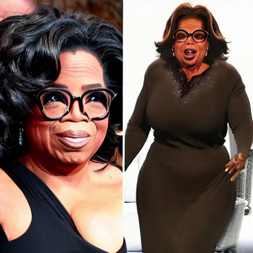 Image similar to transformation of oprah into alien xenomorph, hideous, disturbing, slime