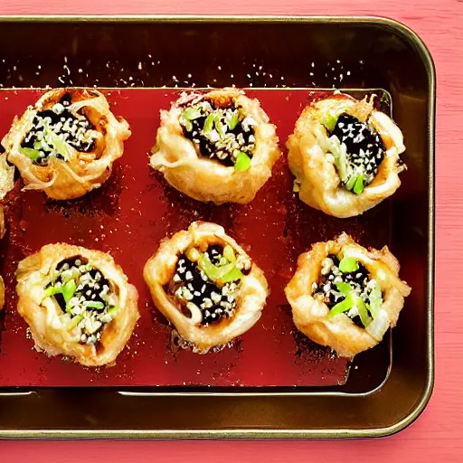 Image similar to a tray of takoyaki on a table f / 1. 9 6. 8 1 mm iso 4 0