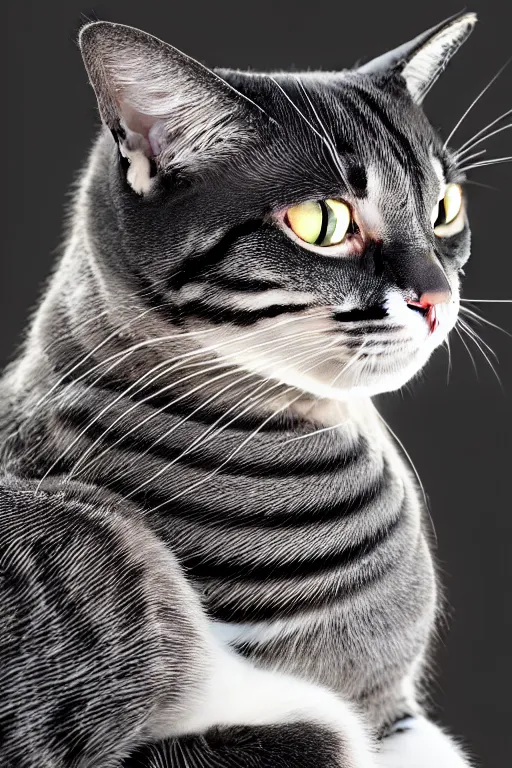 Image similar to perfectly - centered coiled cat portrait, unreal engine 5, photorealism, hd quality, 8 k resolution, cinema 4 d, hdr dramatic cinematic lighting