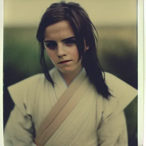 Prompt: polaroid of a emma watson samurai by Tarkovsky