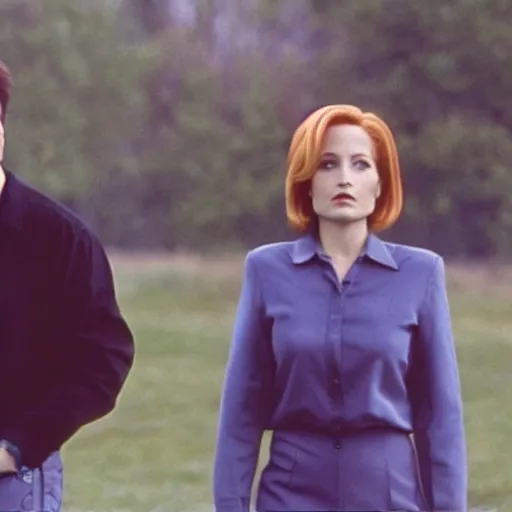 Prompt: Mulder and scully as geese