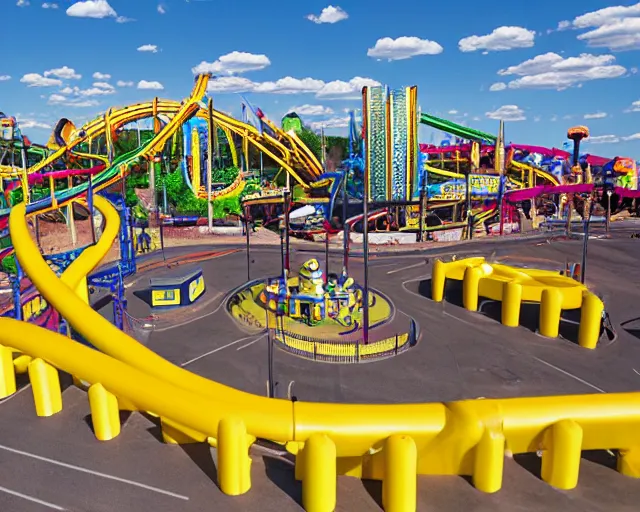 Prompt: Dollar General themed theme park, in South Dakota