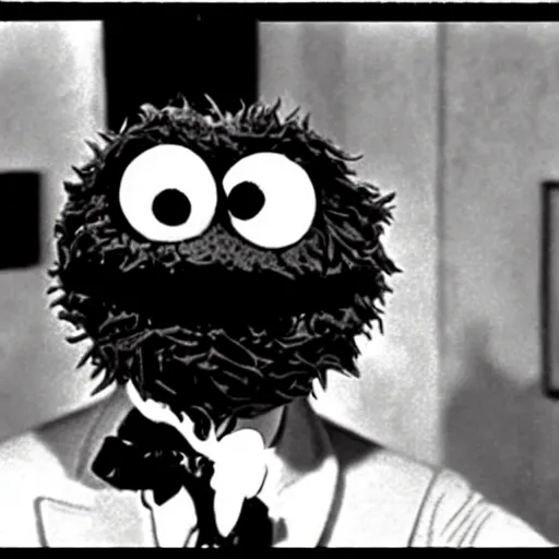 Image similar to cookie monster, 1 9 3 0 s cartoon style