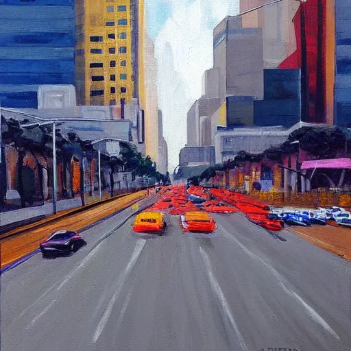 Prompt: avenida paulista painted by alexei lantsev