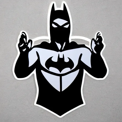 Image similar to die cut sticker, batman breakdancing in techwear splatter paint