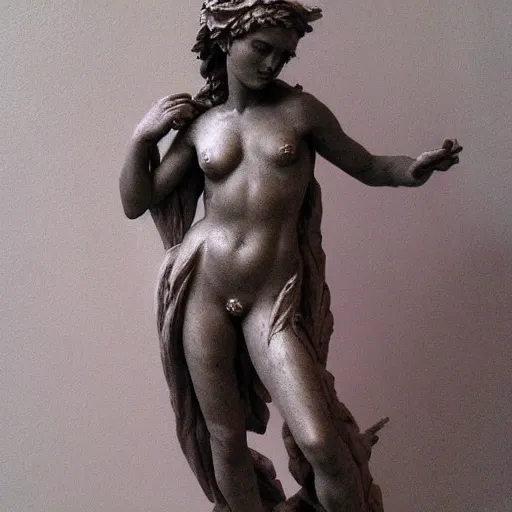 Image similar to sculpture of persephone, goddess of the underworld, made by michelangelo, art station, concept art