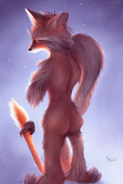 Image similar to an anthropomorphic medieval fox with a fluffy tail, backlighting, trending on artstation, digital art, furry art, trending on furaffinity, fantasy art, by kawacy