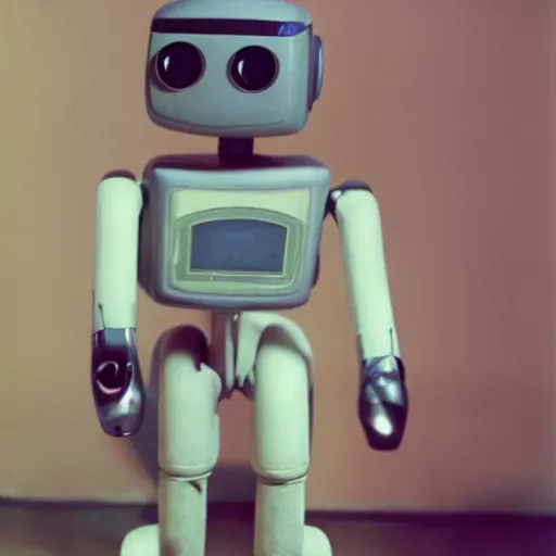 Image similar to Portrait of a Robot by stanley kubrick, shot by 35mm film color photography