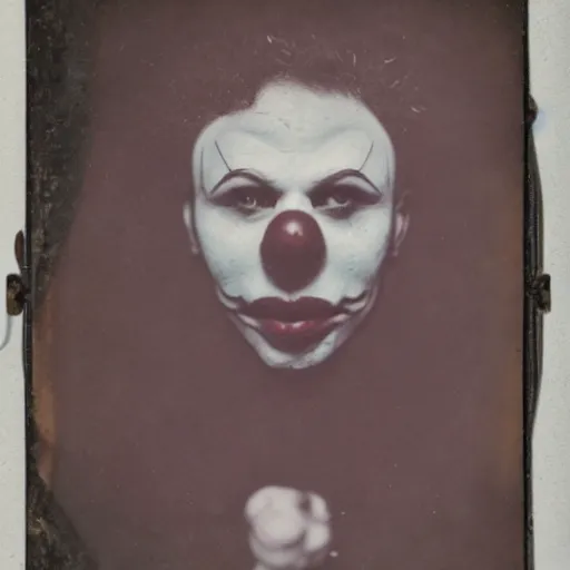 Image similar to underwater tintype photo of clown