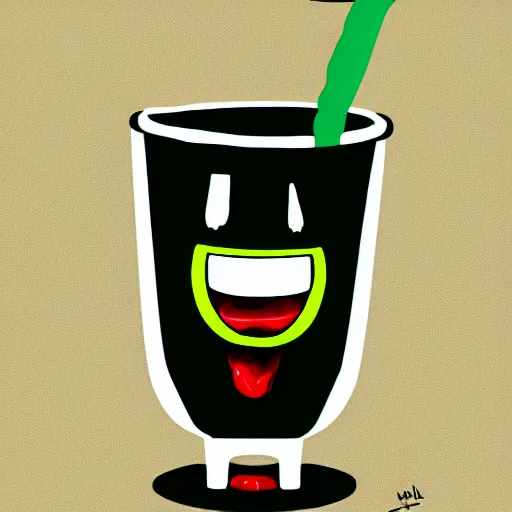 Image similar to a sad anthropomorphic spilled drink crying, digital art