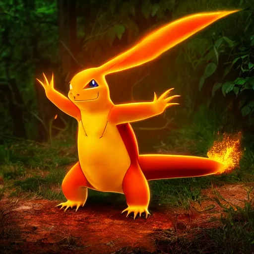 Prompt: national geographic photo of charmander, pokemon in the wild, intricate, portrait, 8 k highly professionally detailed, hdr, cgsociety