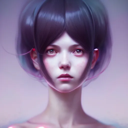 Image similar to girl large power cables going inside head by tom bagshaw and ilya kuvshinov, rtx rendering, octane render 1 2 8 k, maya, extreme high intricate details by wlop, digital anime art by ross tran, medium shot, close up shot, composition by sana takeda, dramatic lighting by greg rutkowski