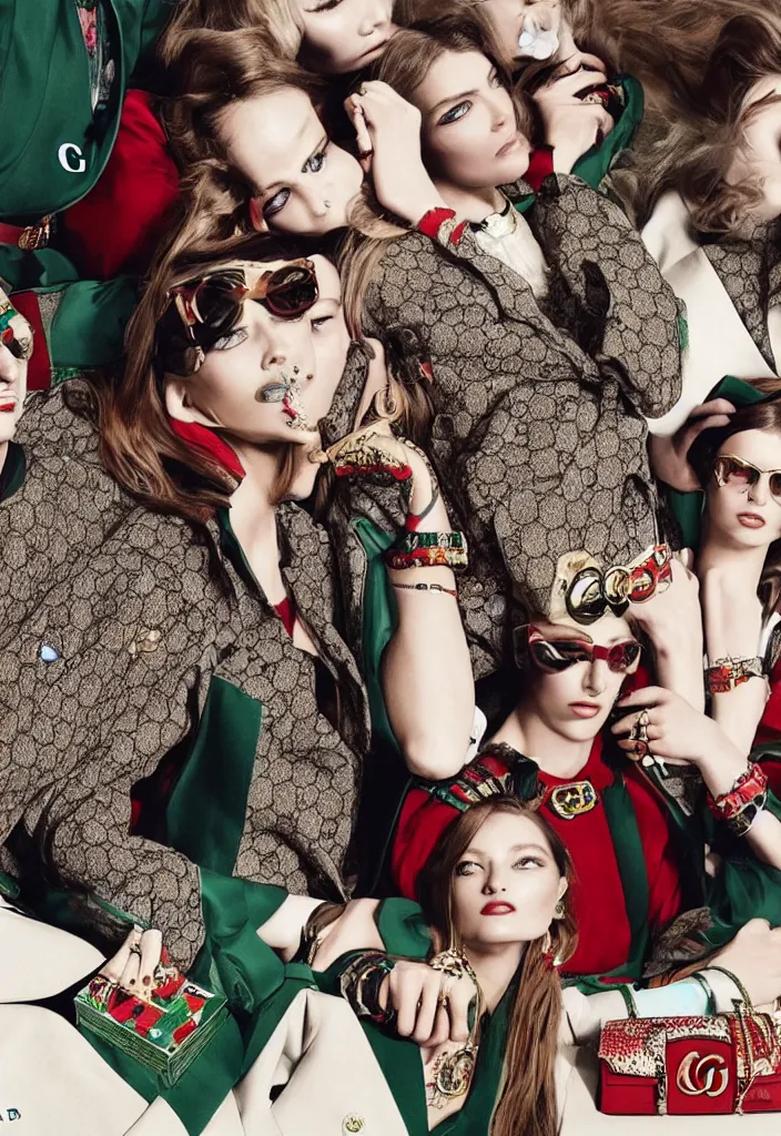 Image similar to Gucci advertising campaign.