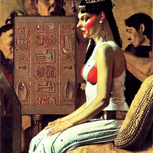 Image similar to cleopatra by norman rockwell