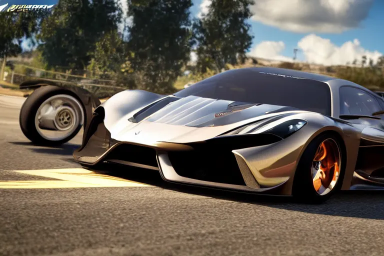 Image similar to photo wallpaper sport car gran turismo 7 forza horizon need for speed fast and furious 5 unreal engine supercar hypercar game concept car octane render, 4 khd 2 0 2 2 3 d cgi rtx style chrome reflexion global illumination ray tracing hdr arstation pixar and disney unreal