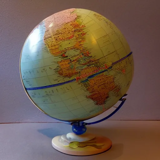 Image similar to a globe made of ice cream