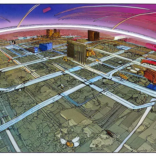 Prompt: The grand internet junction as imagined by Jodorowski and drawn by moebius, clean style, high-detail